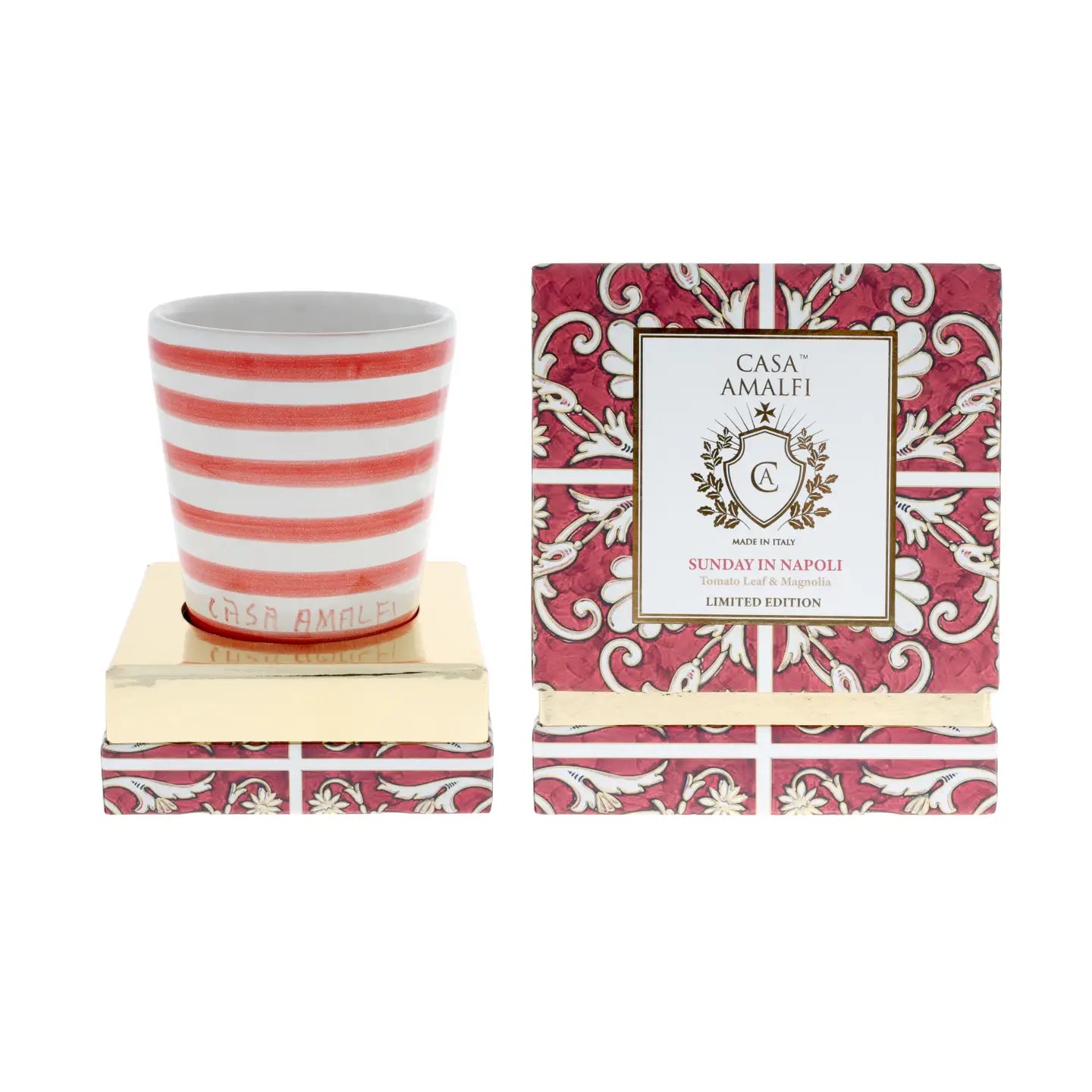 Handpainted Italian Soy Candle - Tomato Leaf and Magnolia