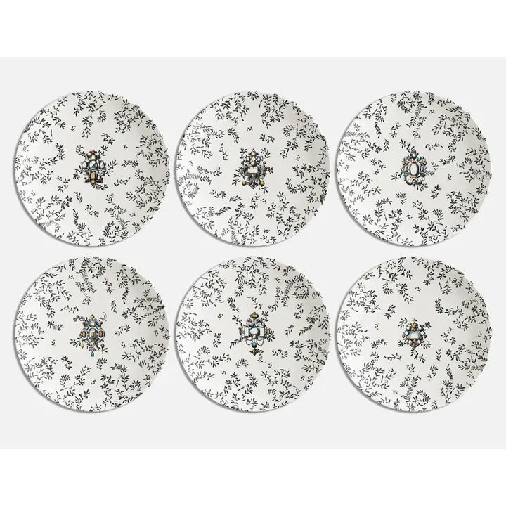 Pompei Set of 6 Porcelain Serving Plates