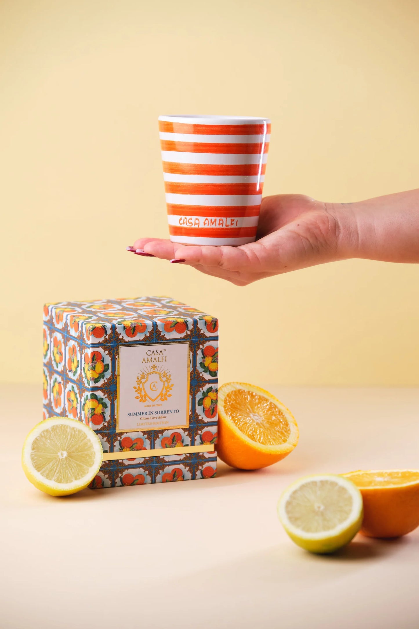 Handpainted Italian Soy Candle - Citrus Love